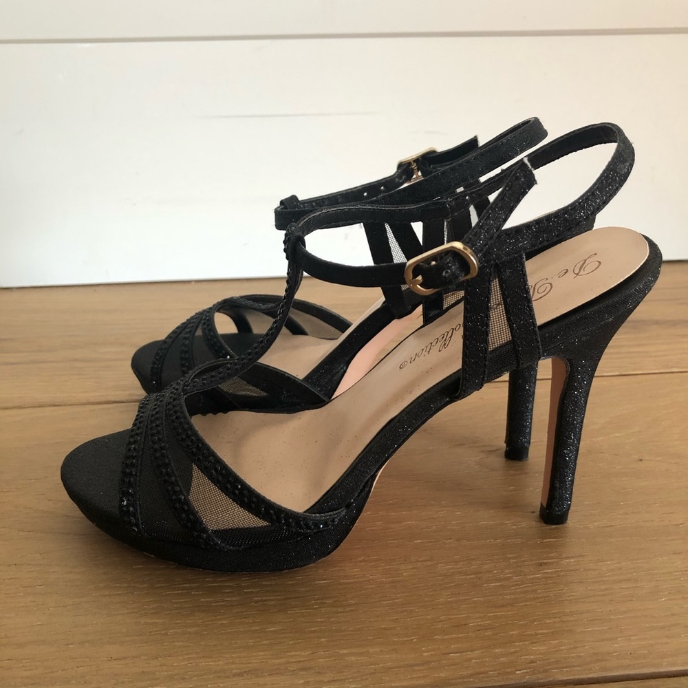DE BLOSSOM COLLECTION Black Heels Size 7.5 - Picture 5 of 9